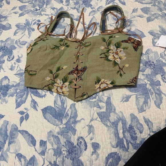 Cider Floral Lace-Up Corset Top - Picture 13 of 13